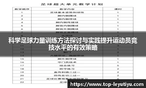 科学足球力量训练方法探讨与实践提升运动员竞技水平的有效策略